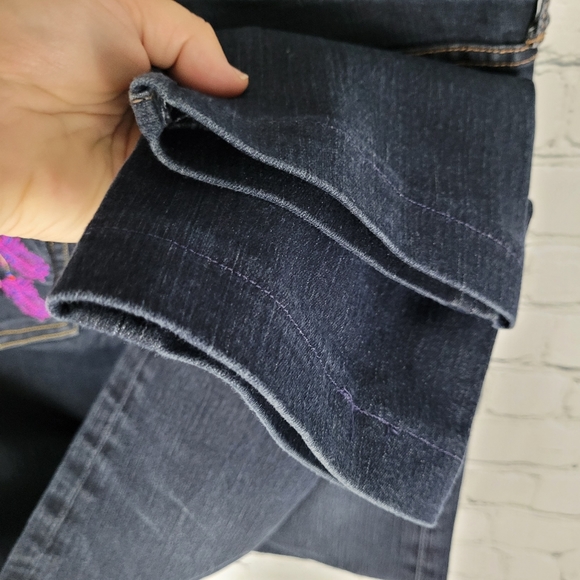 LIVERPOOL | embroidered pockets dark wash straight leg jeans - Picture 6 of 11